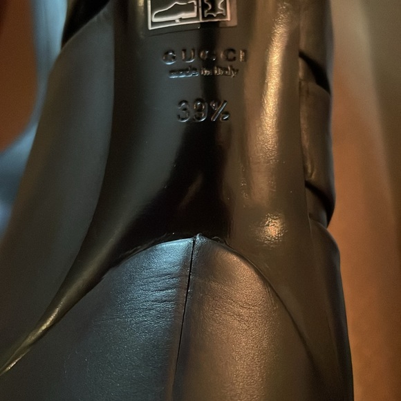GUCCI LUXURY HELENA BLACK LEATHER CUT OUT HIGH HEEL TALL BOOTS - 9.5 - NIB!๐ฅ๐ซฆ - Picture 12 of 15